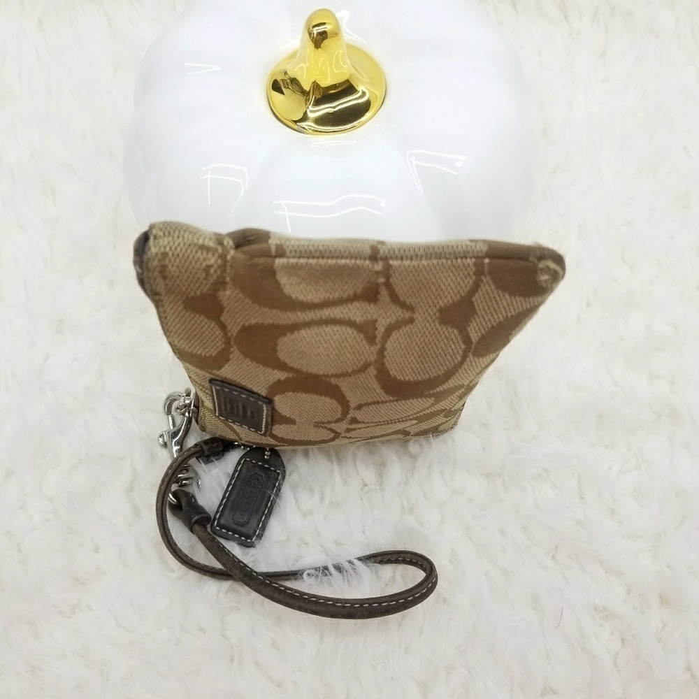 Coach Wristlet Monogram Tan and Brown - Picture 5 of 8